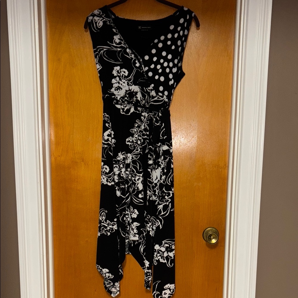 INC International Concepts Black and White Asymmetrical Dress